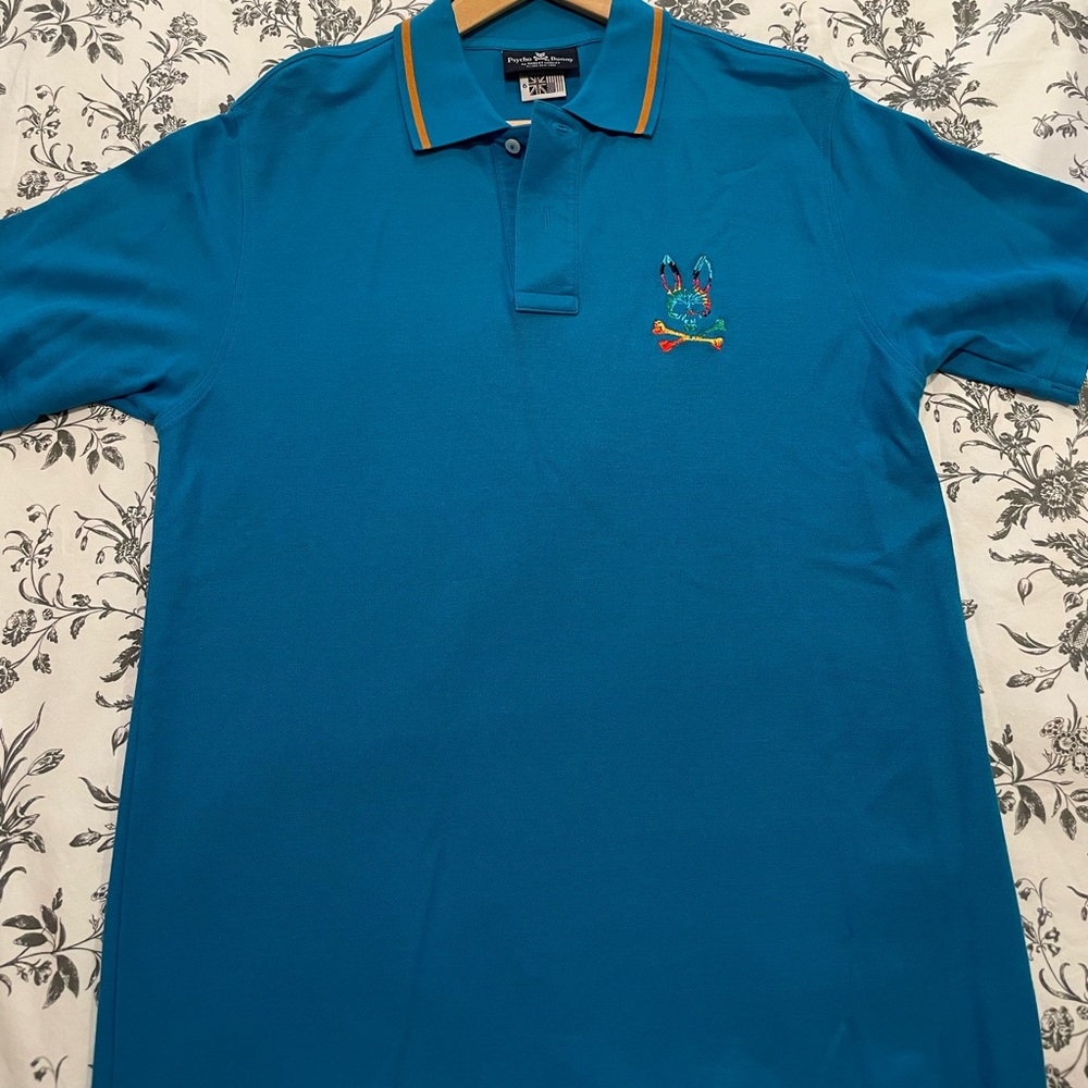 Psycho bunny size 6 men blue polo